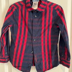 Jacadi Kids Button Down Shirt - Red and Blue